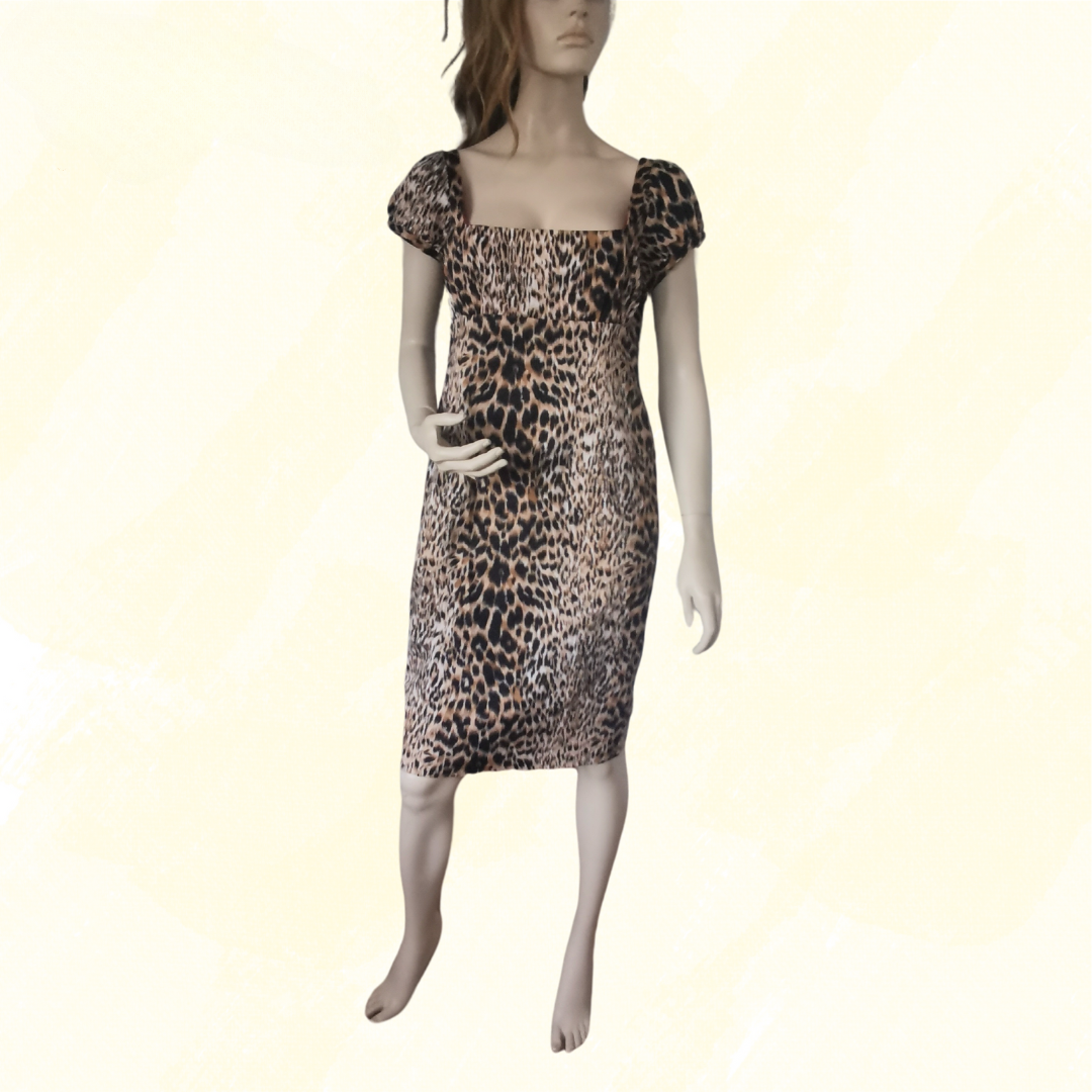 Charlie Brown Dress - Mid Length - Size 16 - Leopard Print