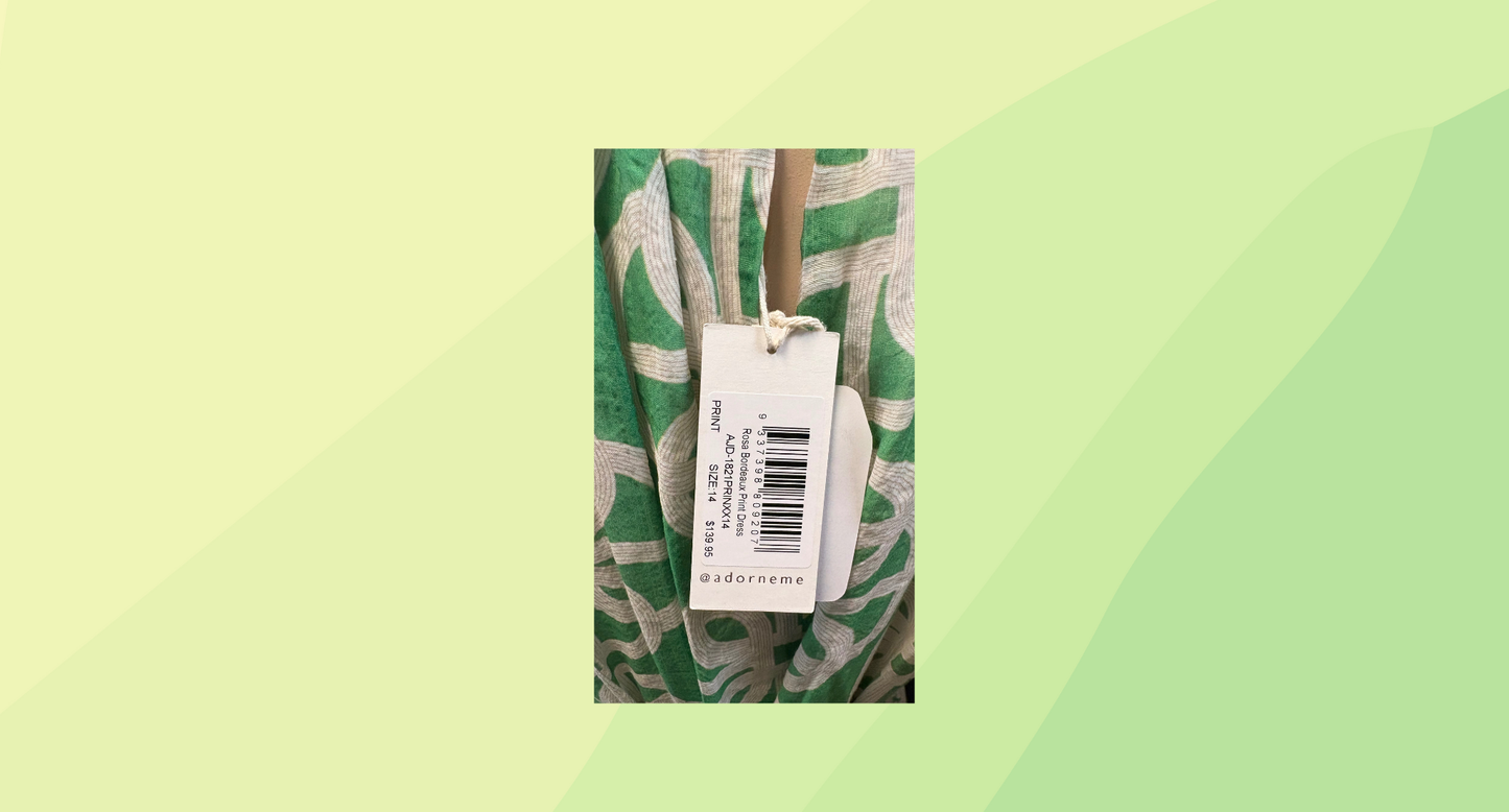 Adorne Rosa Bordeaux Print Dress RRP $139.95 - Size 14 - Green