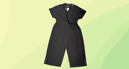 City Chic Button Sassy Jumpsuit RRP $129.95 - XXL - Black