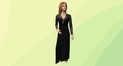 Queenspark Jewel Embellished Dress - Size 10 - Black - RRP $399.95