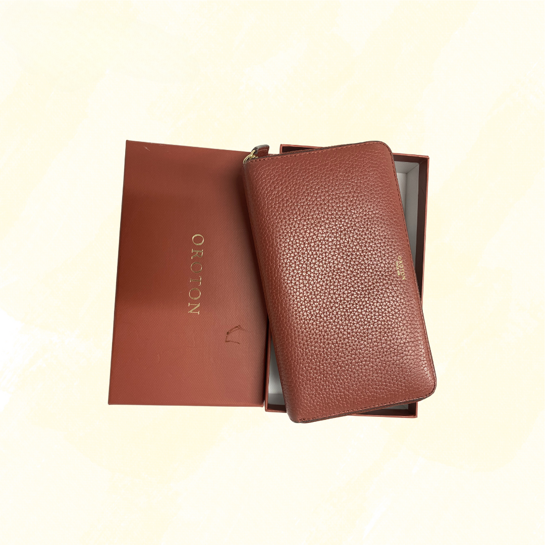 Oroton Margot Medium Zip Around Wallet - Whisky