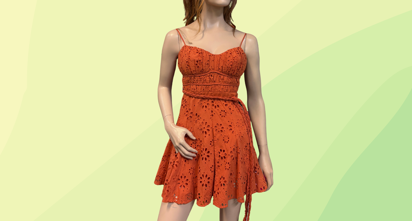 Azzurielle Mars Mini Dress RRP $229.95 - Size 10 - Orange