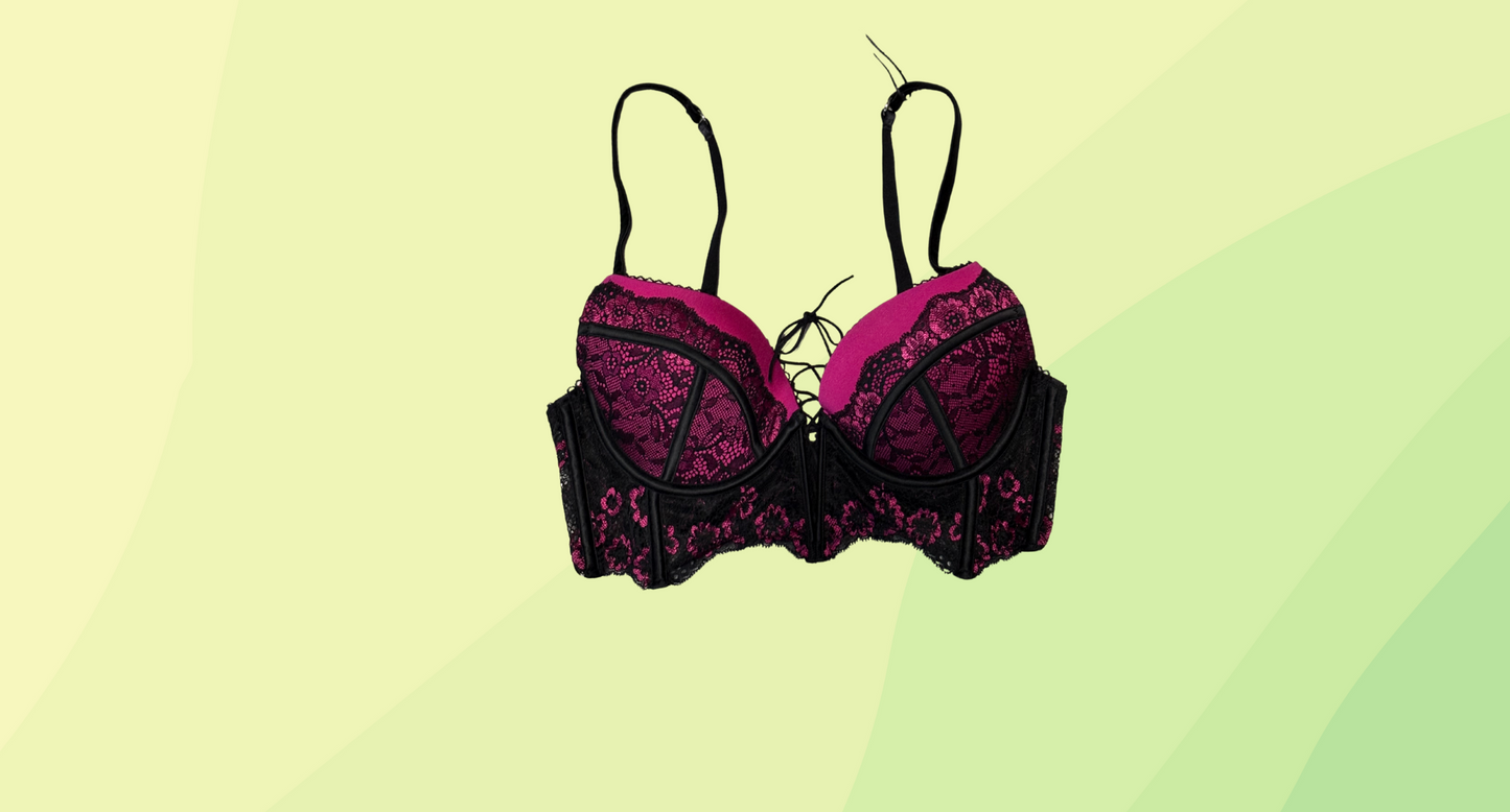 Vamp Lacie Dentele 2 PCE Bra & Pants & Charm Me Suspender -10C/10 - Pink/Black