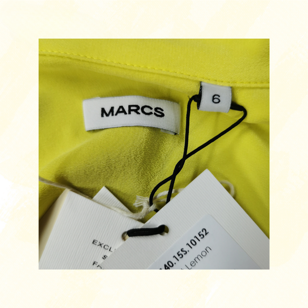 Marcs Sofia Silk Shirt - Size 6 - Soft Lemon