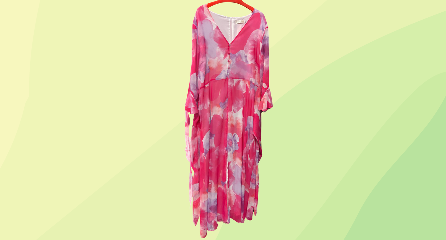 Gingham & Heels Stelani Midi Dress RRP $109 - Size 20 - Pink Viola
