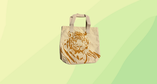 U4B Tiger Woven Tote Bag - Orange/Cream