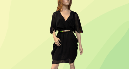 City Chic Wrap Dress RRP $99.95 - XXS - Black