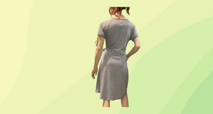 Kathmandu Adapt Reversible Wrap Dress RRP $179.98 - Size 16 - Grey Marle/Stripe
