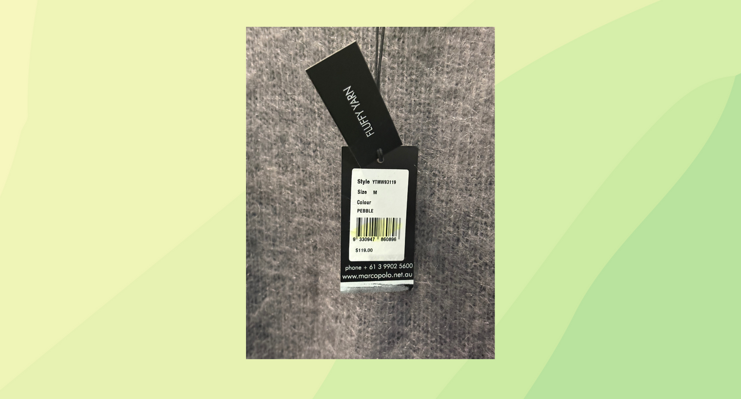 Marco Polo Fluffy Jumper - M - Pebble RRP $119