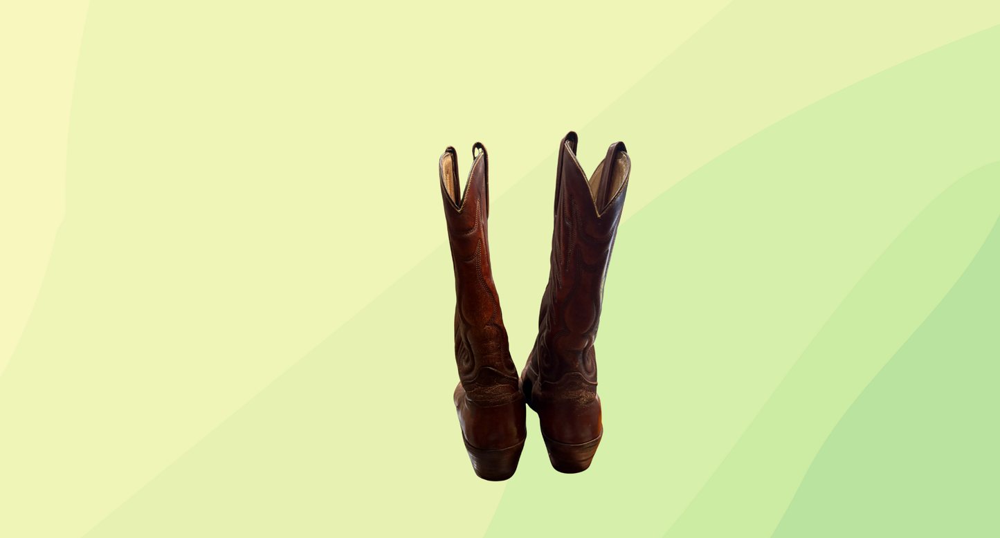 Frye Mens Vintage Leather Cowboy Boots - US 10 - Brown