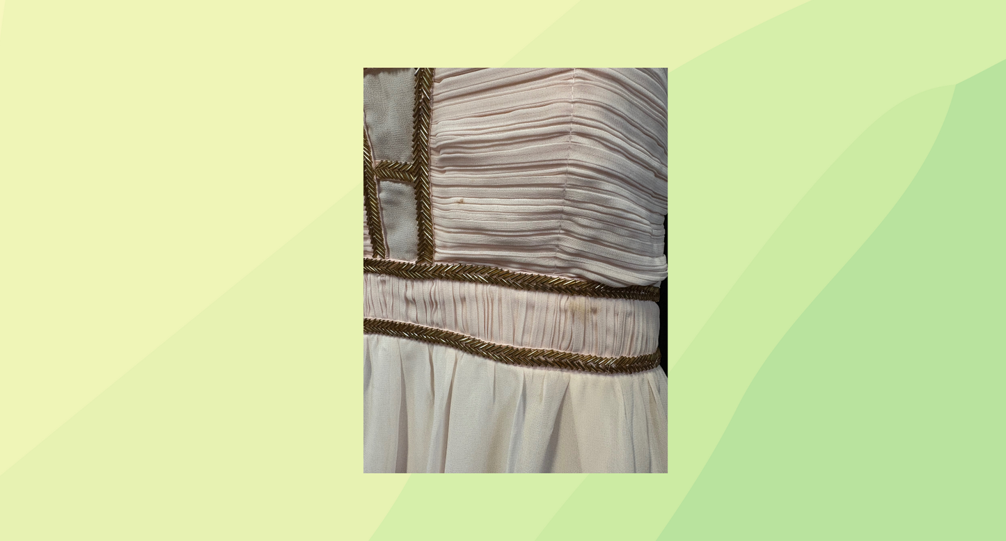 London Dress Company Maddy Maxi Dress RRP $140 - Size 10 - Nude/Gold