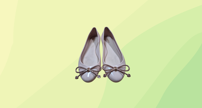 Melissa Flats w/Rose Gold Bow Hearts - US 6 - Pale Pink