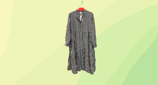 Zjoosh Angelina Long Sleeve Dress - XL - Black/White Check - RRP $229