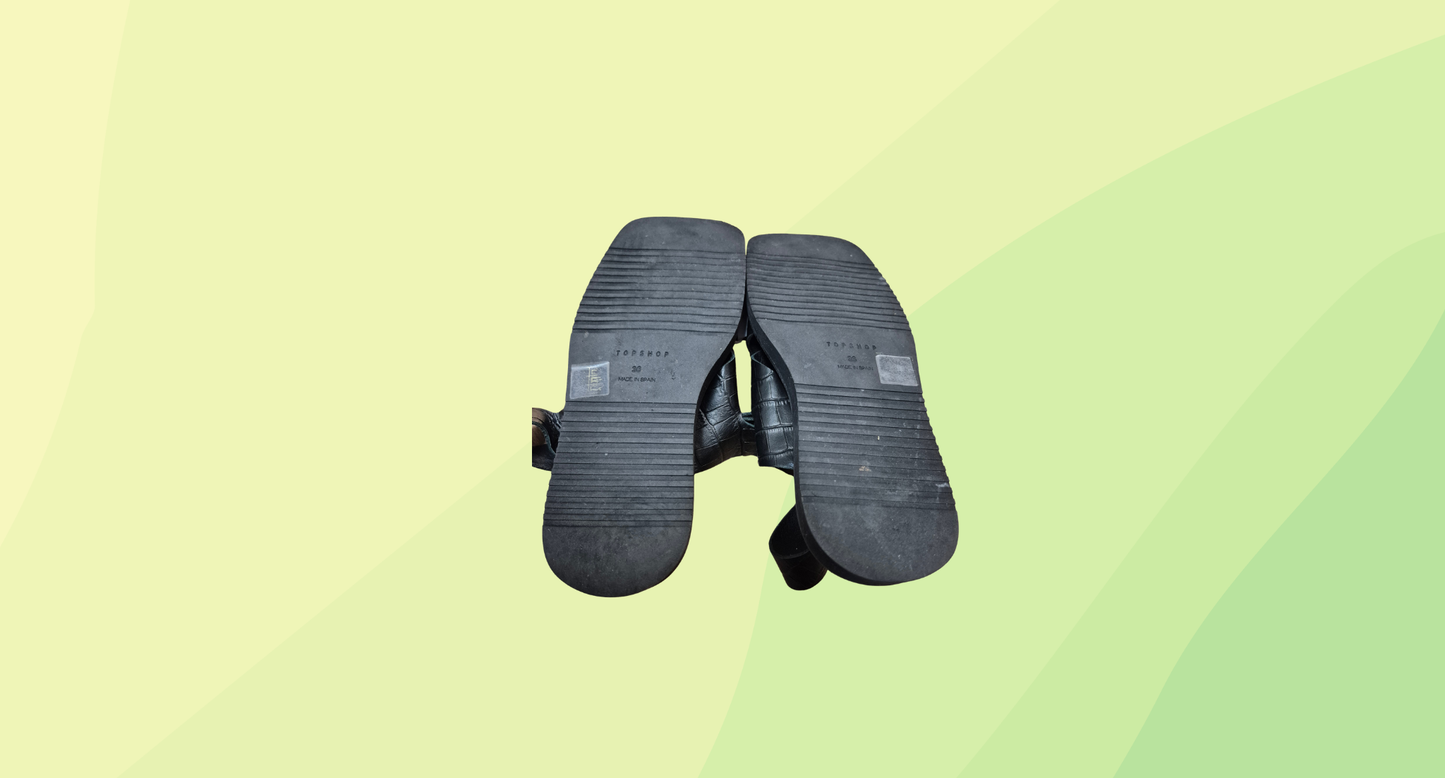 Topshop Leather Sandals - Size 36 - Black