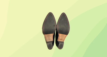 Bared Leather Western Ankle Boot - Size 38 - Black