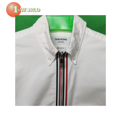 Thom Browne Thigh Length Zip Front Oxford Shirt