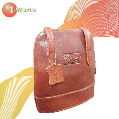Sergio Rossi Orange Leather Satchel Handbag