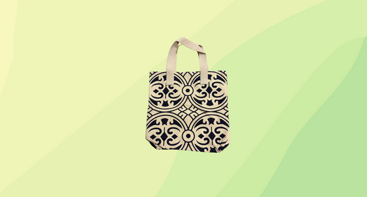 U4B Circle Woven Tote Bag - Navy/Cream