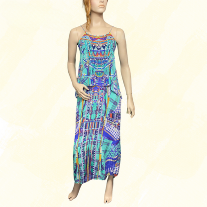 Camilla Long Silk Dress - Multi - 8