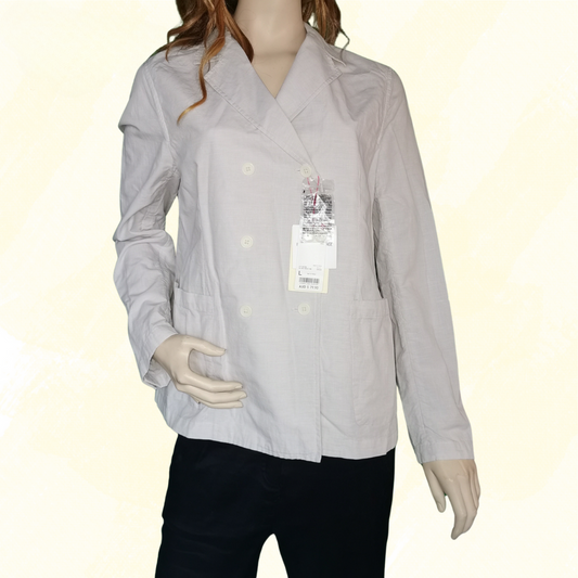 Ines De La Fressange Women Double Shirt Jacket RRP $79.90 - Size L - Light Grey