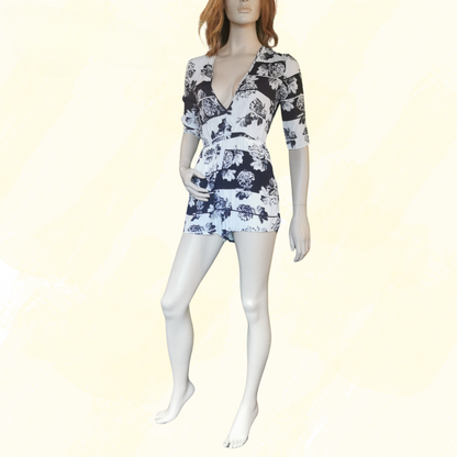 Isla Take Risks Playsuit RRP $129.95 - Size XS - Black/White