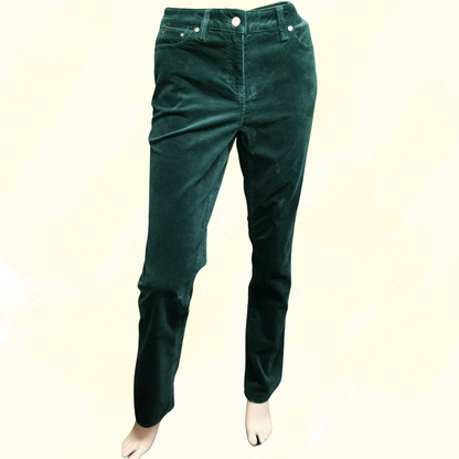 David Lawrence Straight Leg Cord Jeans   - Size 9 - Green