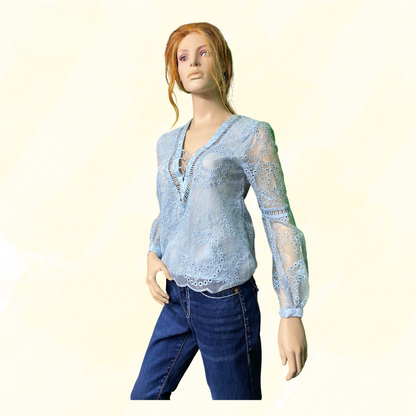 We are Kindred Lace Top - Pale Blue 8