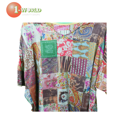 Andi Amo Top Cotton - Silk Patch Print - Size 10