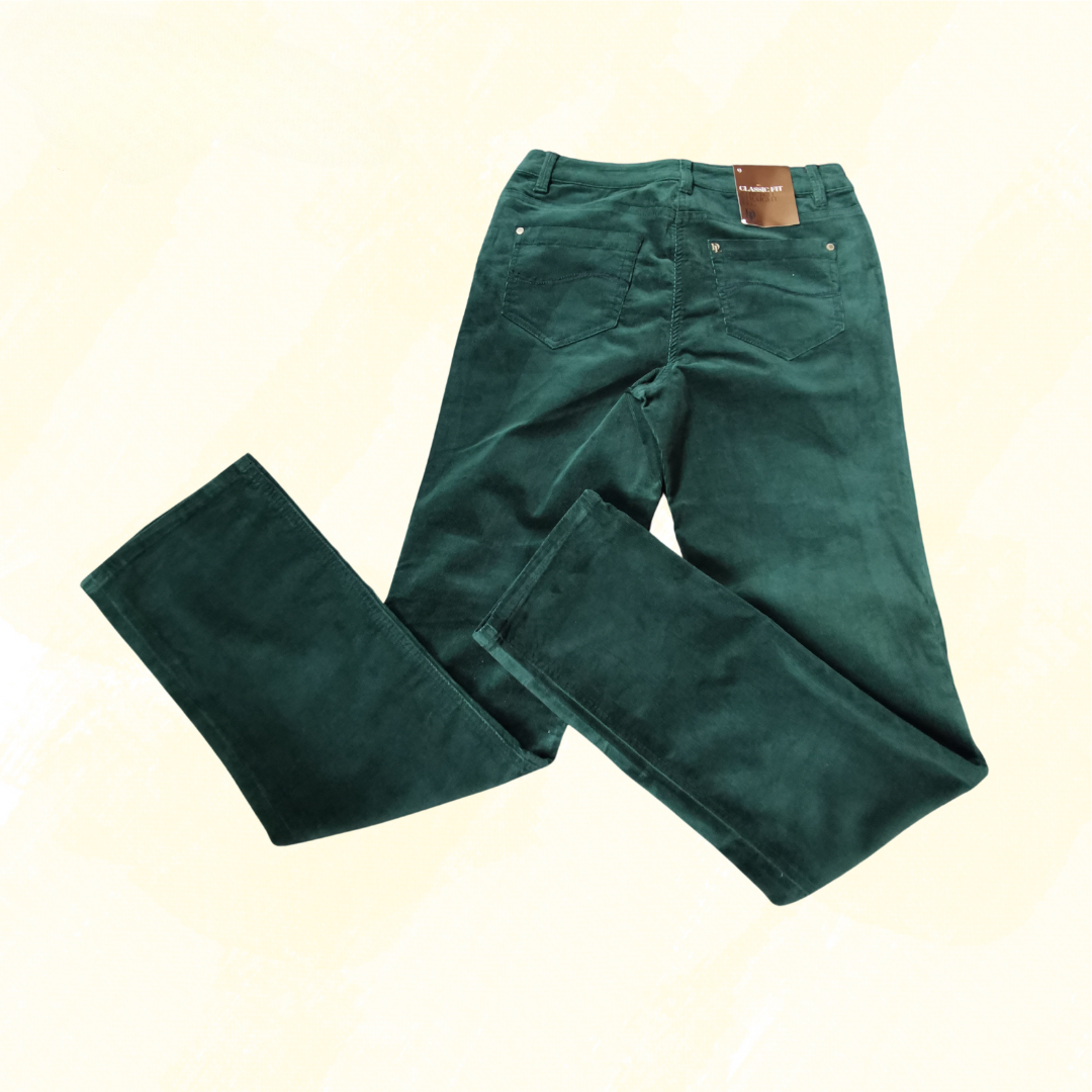 David Lawrence Straight Leg Cord Jeans   - Size 9 - Green