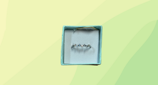 Disney Blue & White Gem Ring Size 'O'